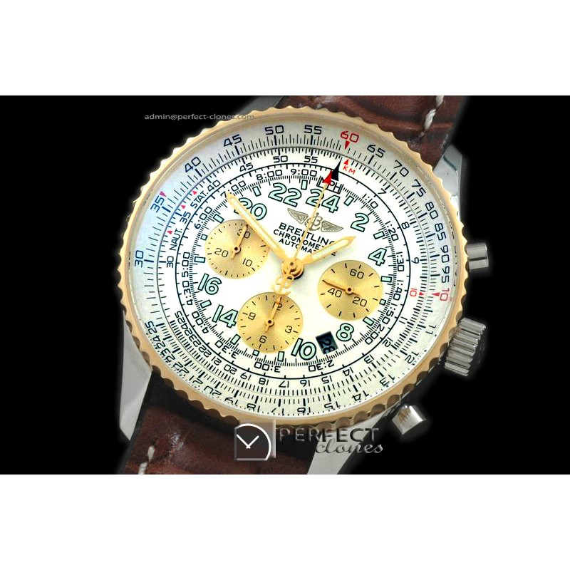 BLNVC10011L Navitimer Cosmonaute SS/YG/LE White Asia 7750