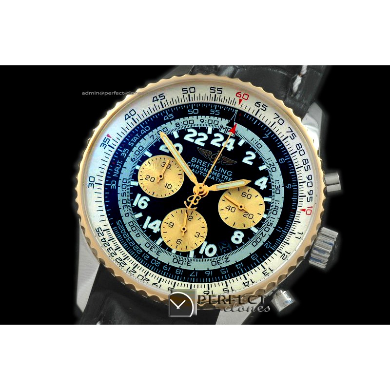 BLNVC10012L Navitimer Cosmonaute SS/YG/LE Black Asia 7750