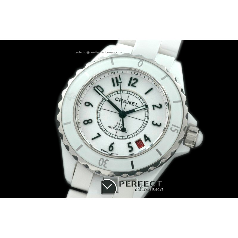 CHA00188 J12 BN Limited Ed White Ceramic Men Asia Eta 2824-2