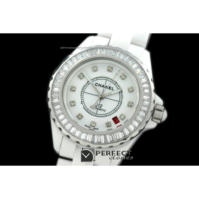 CHA0019J12 BN Limited Ed White Cer/Dia Men Asia Eta 2824-2
