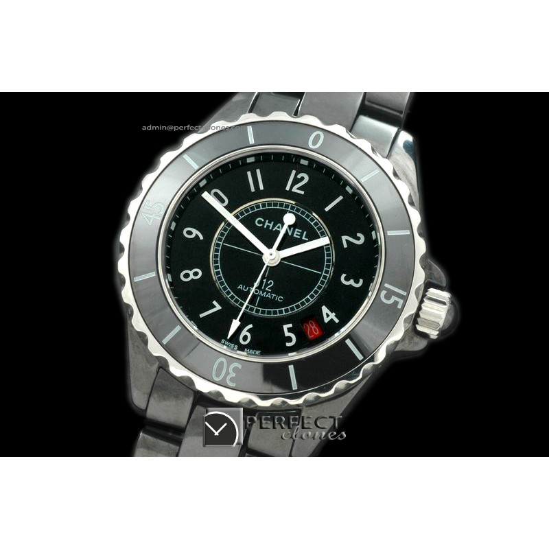 CHA00189 J12 BN Limited Ed Black Ceramic Men Asia Eta 2824-2
