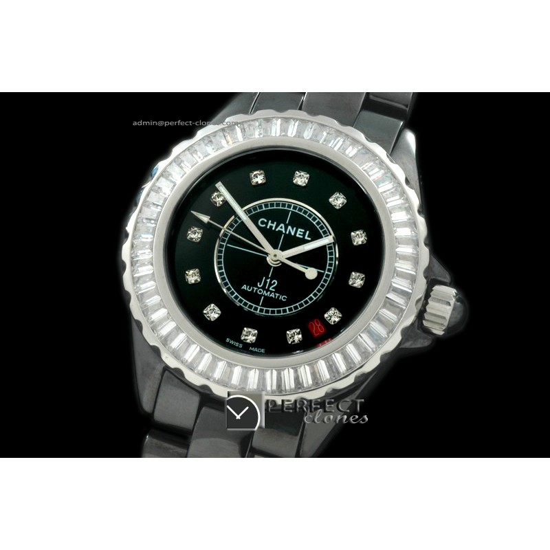 CHA00191 J12 BN Limited Ed Black Cer/Dia Men Asia Eta 2824-2