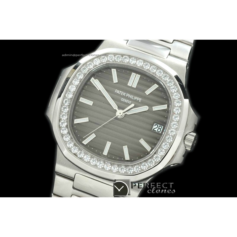 PP00007S Nautilis Jumbo SS/SS/Diam Grey Swiss SW 200