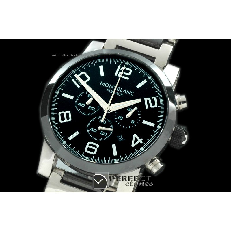 MB10058 Timewalker Chronograph SS/Cer/SS Black Quartz Chrono