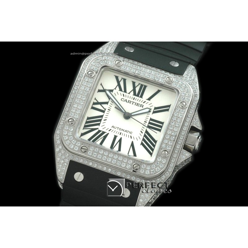 CARS01033 Santos 10Men SS/Diam/RU White Asian 2836