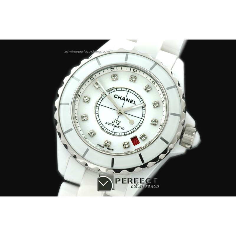 CHA00186 J12 BN Limited Ed White Ceramic Men Asia Eta 2824-2