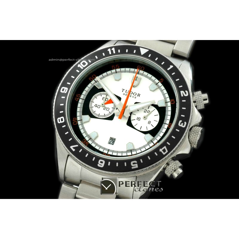 TU10011 Heritage Chrono SS/SS White Jap Quartz Chrono