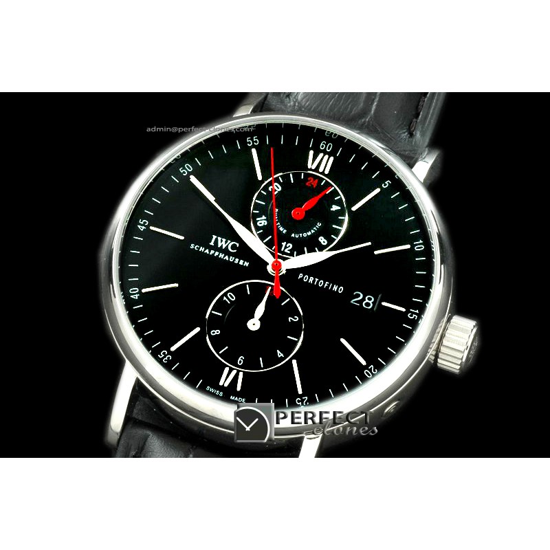 IWPT10022 Portofino Chrono SS/LE Black Asian 21J Faux Chrono