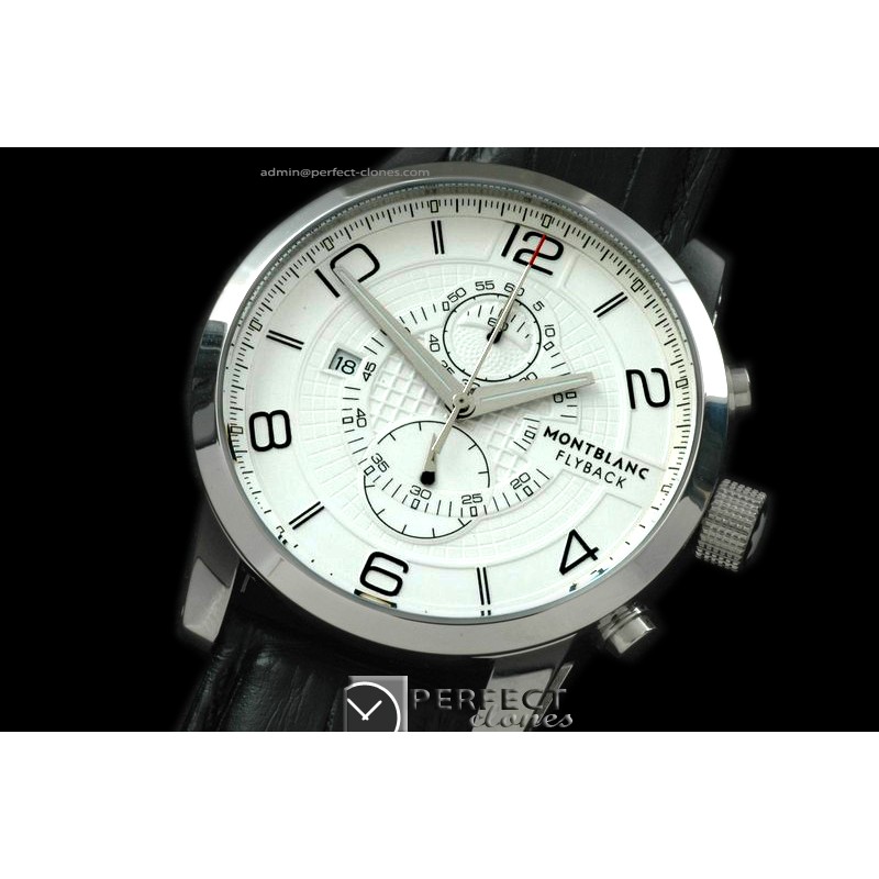 MB10041 Timewalker Flyback Chrono SS/LE White Quartz Chrono
