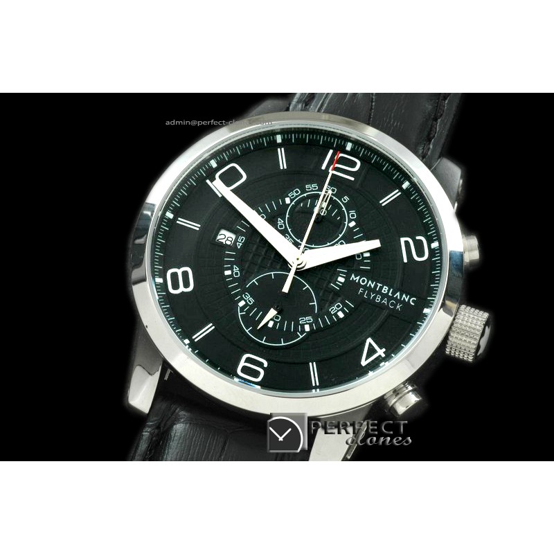 MB10042 Timewalker Flyback Chrono SS/LE Black Quartz Chrono