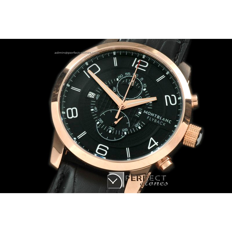 MB10048 Timewalker Flyback Chrono RG/LE Black Quartz Chrono