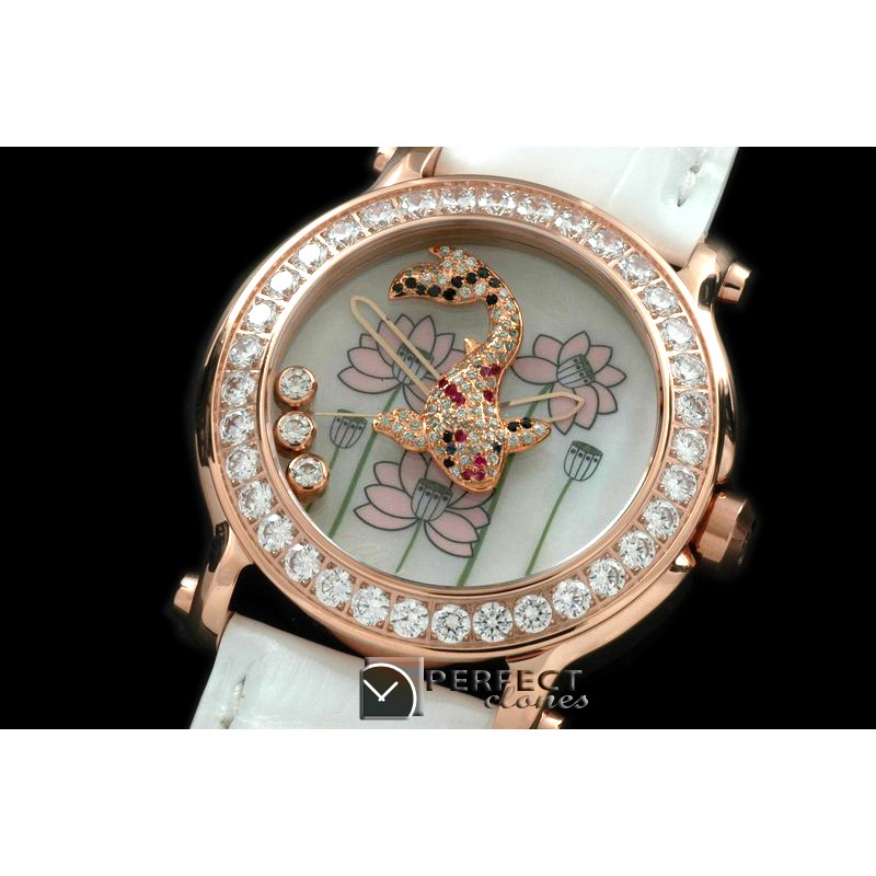 CP00063L Happy Sports Animal Kingdom RG/LE Diam White Swiss Qtz