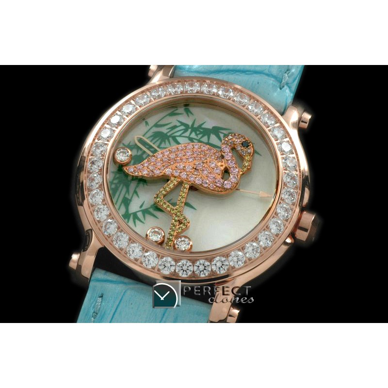 CP00064L Happy Sports Animal Kingdom RG/LE Diam White Swiss Qtz