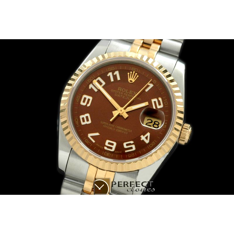 RDJMT01047 SS/YG Jubliee Brown Numeral Swiss Eta 2836-2