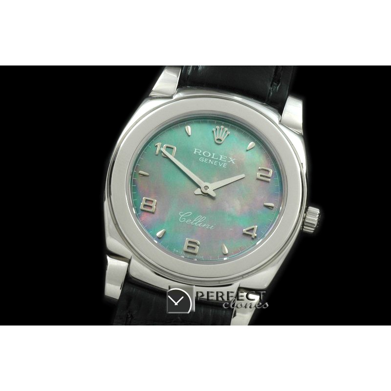 RLCL0013Ladies Cellini SS/LE MOP Green Num Swiss Quartz