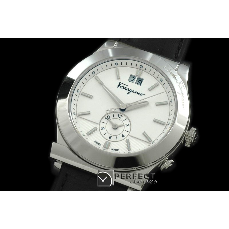 FGM10011 Men 1898 Series Duo Time SS/LE White Swiss Qtz /Boxset