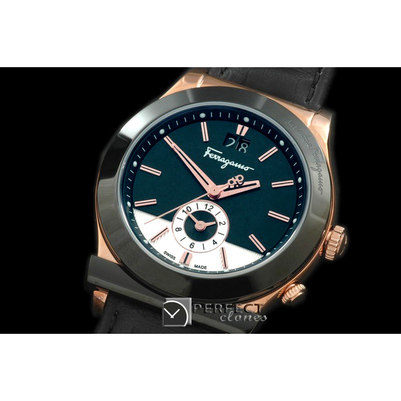 FGM10027 Men 1898 Series Duo Time RG/LE Blk Swiss Qtz /Boxset