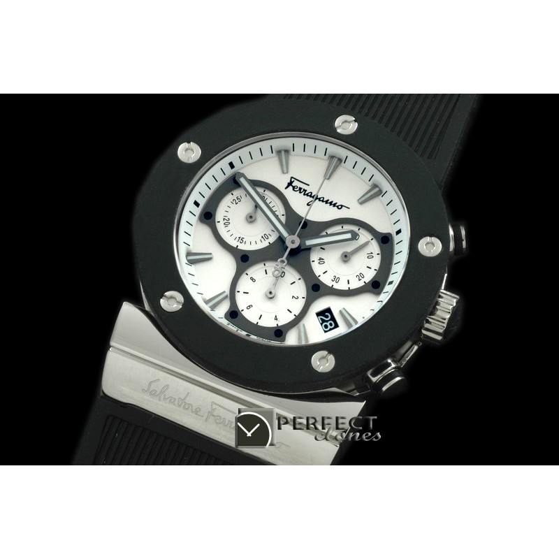 FGM01011 Gaucino Men Chrono SS/RU White Swiss Quartz /Boxset