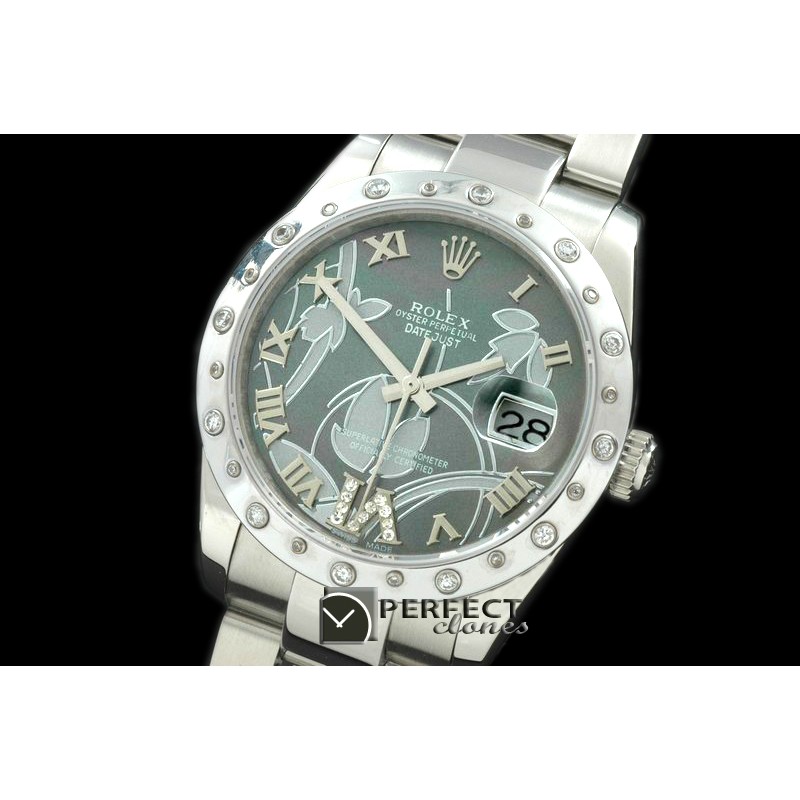 RDJMS06002 2011 Flora Oyster/Diam SS Matt Green Swiss Eta 2836-2
