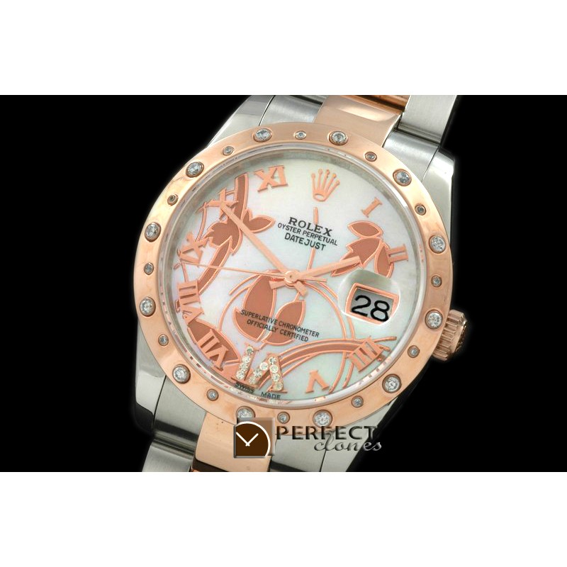 RDJMTR06001 2011 Flora Oyster/Diam SS/RG P-White Swiss Eta 2836-