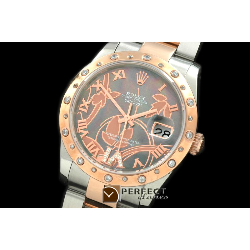 RDJMTR06002 2011 Flora Oyster/Diam SS/RG M-Green Swiss Eta 2836-