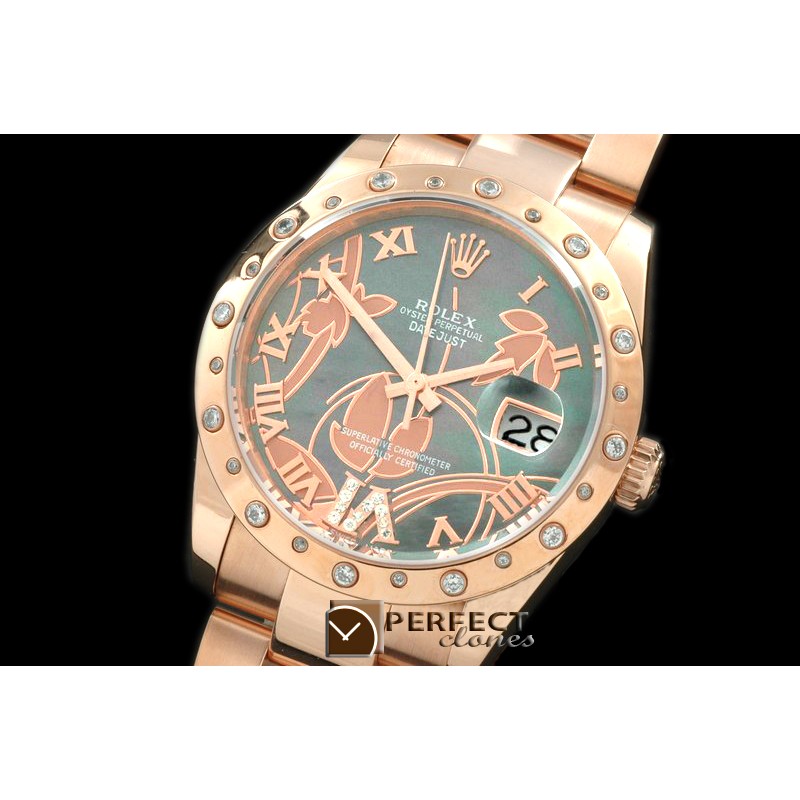 RDJMFR06002 2011 Flora Oyster/Diam RG M-Green Swiss Eta 2836-2