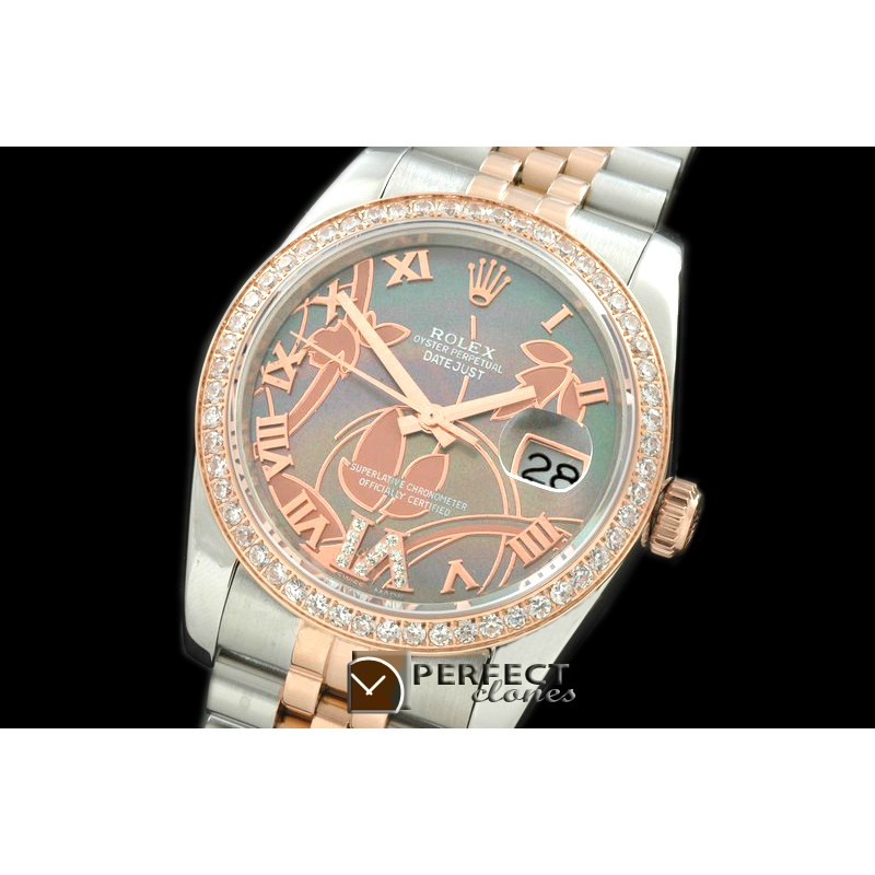 RDJMTR06052 2011 Flora Jubilee/Diam SS/RG M-Green Swiss Eta 2836