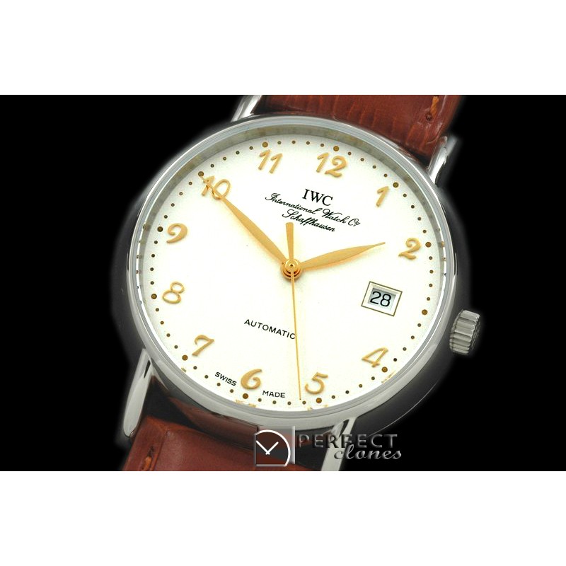 IWPT01007 Portofino Automatic SS/LE White/Gold Num Asia 2892