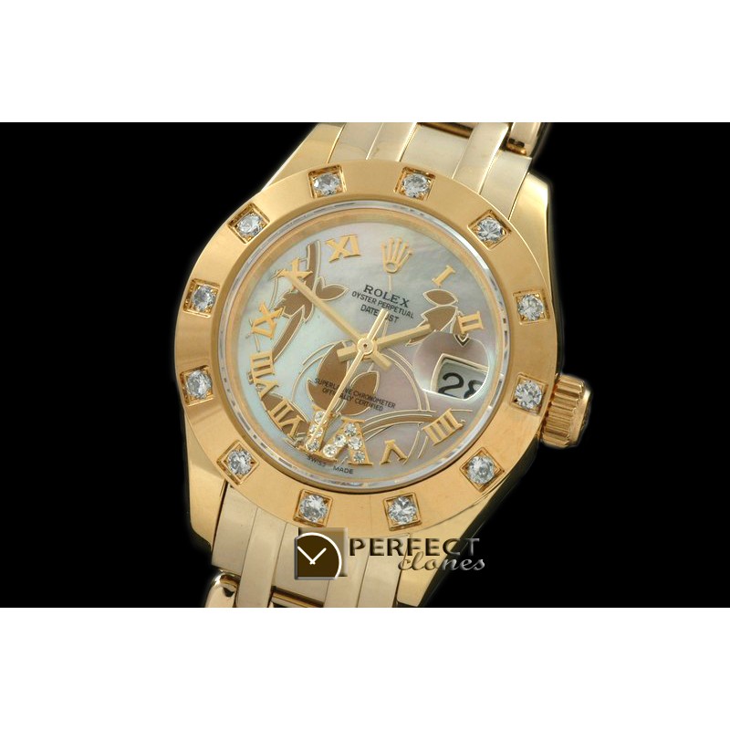 RLMPLF06001 2011 Flora 12-Diam YG P-White Swiss Eta 2671-2