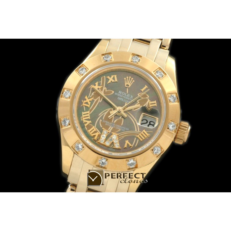 RLMPLF06002 2011 Flora 12-Diam YG M-Green Swiss Eta 2671-2