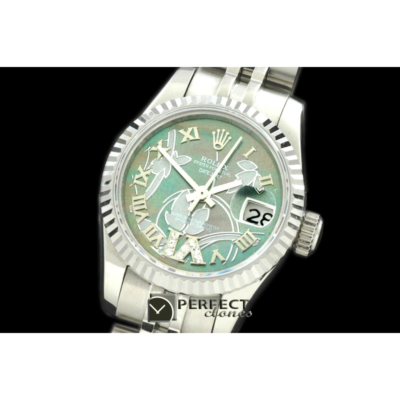 RDJLS06042 2011 Flora Jubilee/Fluted SS M-Green Swiss Eta 2671-2