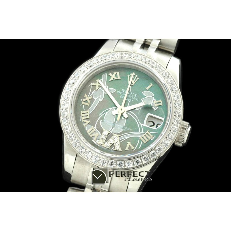 RDJLS06052 2011 Flora Jubilee/Diam SS M-Green Swiss Eta 2671-2