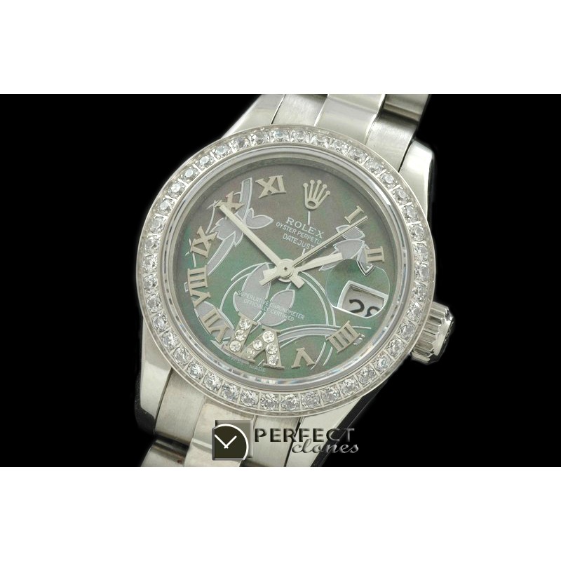 RDJLS06022 2011 Flora Pres/Diam SS M-Green Swiss Eta 2671-2