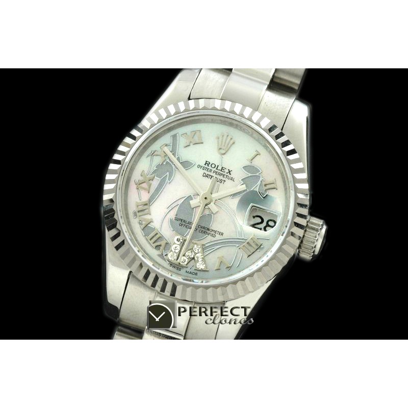 RDJLS06011 2011 Flora Pres/Fluted SS P-White Swiss Eta 2671-2