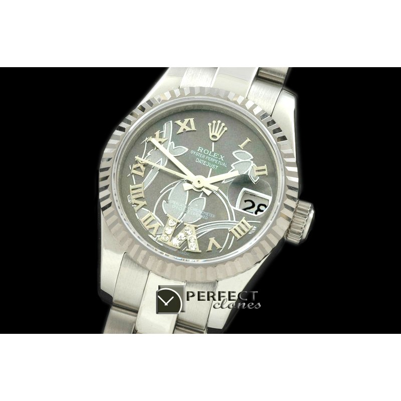 RDJLS06072 2011 Flora Oyster/Fluted SS M-Green Swiss Eta 2671-2