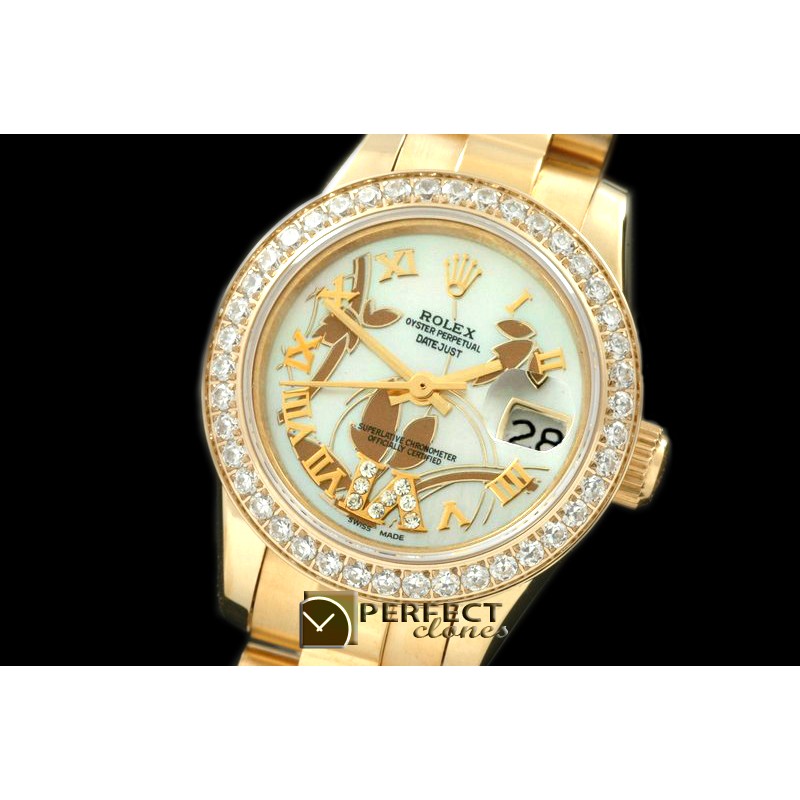 RDJLF06021 2011 Flora Pres/Diam YG P-White Swiss Eta 2671-2
