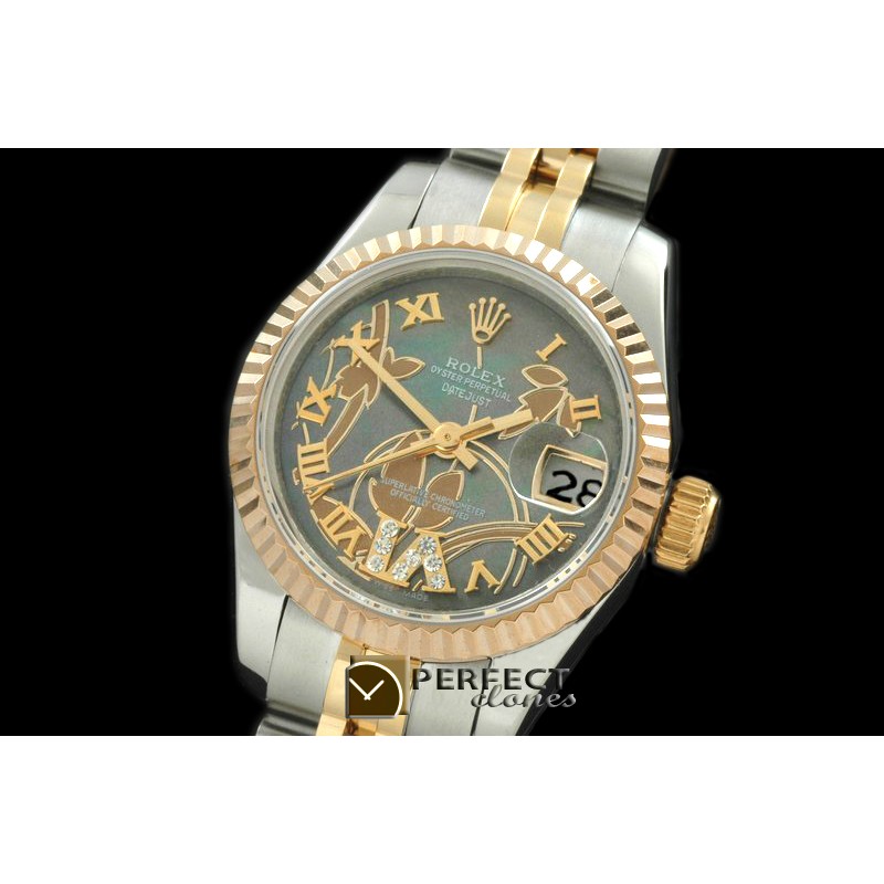 RDJLT06042 2011 Flora Jubilee/Fluted SS/YG M-Green Swiss Eta 267