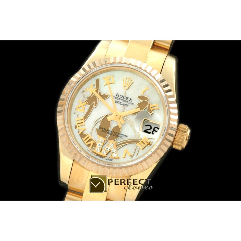 RDJLF06071 2011 Flora Oyster/Fluted YG P-White Swiss Eta 2671-2