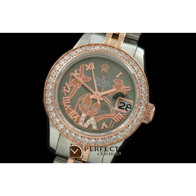 RDJLTR06052 2011Flora Jubilee/Diam SS/RG P-White Swiss Eta 2671