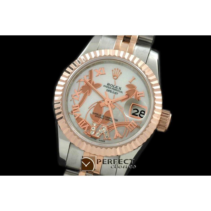 RDJLTR06041 2011 Flora Jubilee/Fluted SS/RG P-White Swiss Eta 26