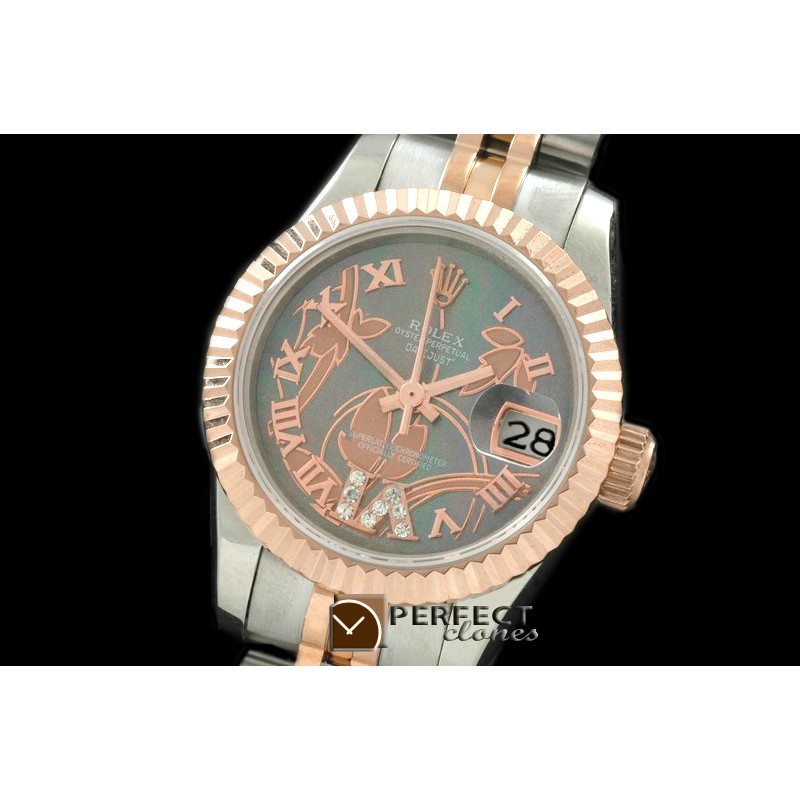 RDJLTR06042 2011 Flora Jubilee/Fluted SS/RG M-Green Swiss Eta 26