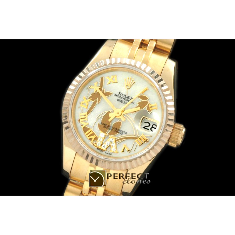 RDJLF06041 2011 Flora Jubilee/Fluted YG P-White Swiss Eta 2671-2