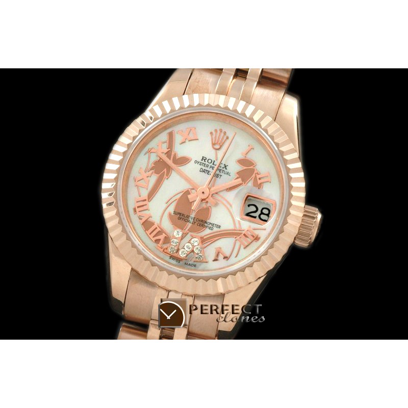 RDJLFR06041 2011 Flora Jubilee/Fluted RG P-White Swiss Eta 2671-