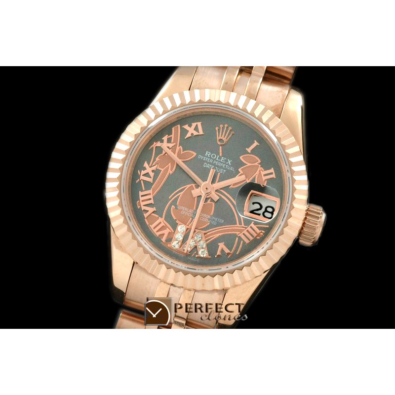 RDJLFR06042 2011 Flora Jubilee/Fluted RG M-Green Swiss Eta 2671-