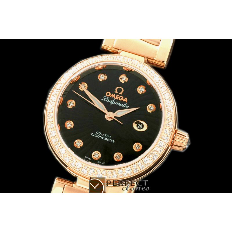 OMDEL00037 Deville Ladymatic RG/RG/DIA Blk S-2671