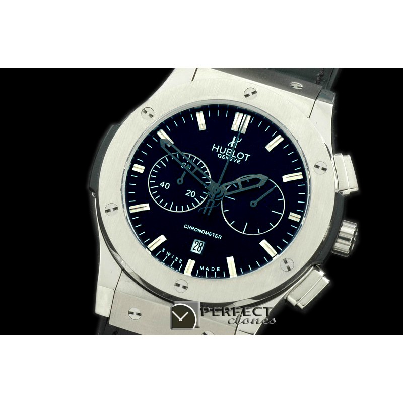 HBFSC10002 Classic Fusion Chrono SS/LE Black Jap Quartz