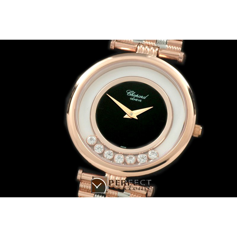 CPHD10012 Happy Sports Diamonds Ladies RG Black/White Swiss Qtz