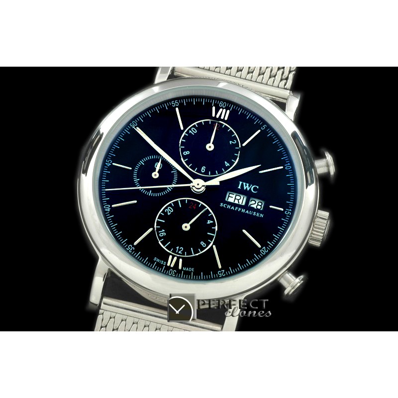 IWPT10027M Portofino Chrono SS/ME Black Asian 21J Faux Chrono