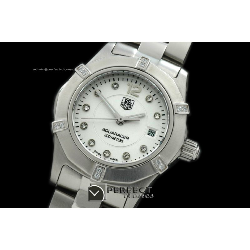 TGAQL10061 Aqracer Ladies SS/SS White Diam S-Qtz