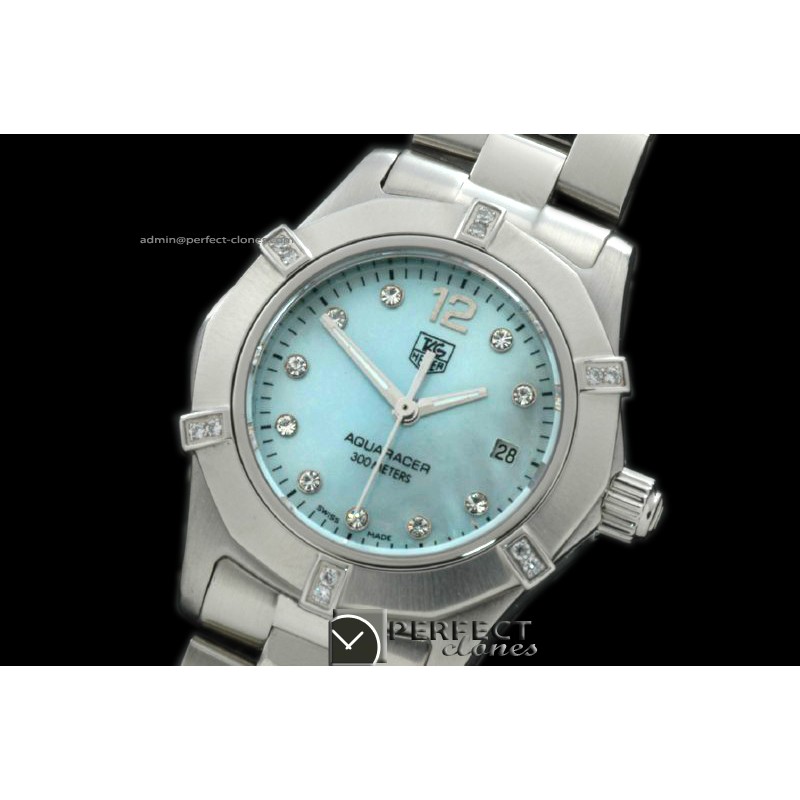 TGAQL10067 Aqracer Ladies SS/SS M-Blue Diam S-Qtz